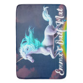 Mystic Night Flying Unicorn Rainbow Badematte (Vorderseite Vertikal)