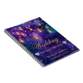 Mystic Night Lanterns & Bokeh Wedding Guest Book Notizblock (Rechte Seite)