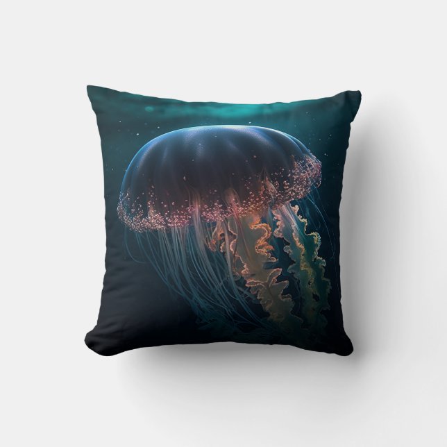 Mystic Ocean Jellyfish Kissen (Vorderseite)
