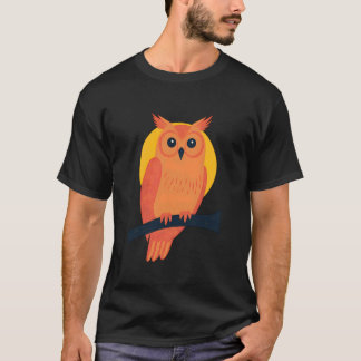 Mystic Owl Artwork Bold Sunset Forest Vibes Noctur T-Shirt