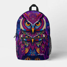 Mystic Owl Spirit Backpack - Wisdom & Magic Design Bedruckter Rucksack