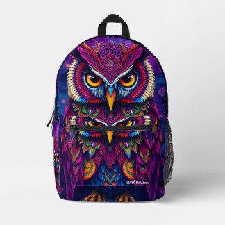 Mystic Owl Spirit Backpack - Wisdom & Magic Design Bedruckter Rucksack