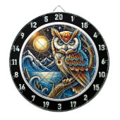 Mystic Owl Starlit Dartboard Design Dartscheibe (vorne)