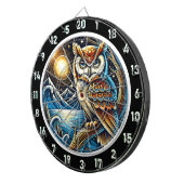 Mystic Owl Starlit Dartboard Design Dartscheibe (Vorderseite rechts)