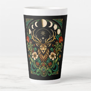 Mystic Pagan Stag and Moon Phase Milchtasse