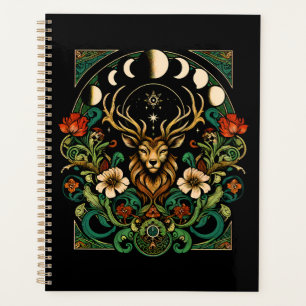 Mystic Pagan Stag and Moon Phase Planer