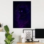 Mystic Panther Wall Art – Glowing Purple Energy An Poster (Heimbüro)