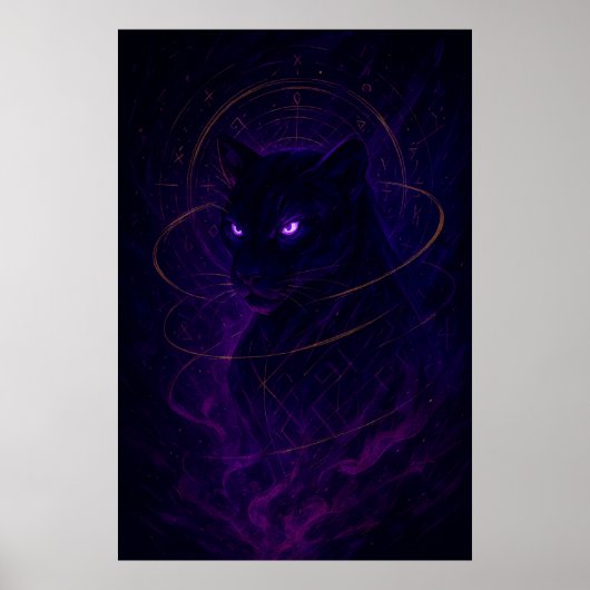 Mystic Panther Wall Art – Glowing Purple Energy An Poster (Vorne)