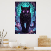 Mystic Panther Wall Art – Guardian of Crystals Poster (Küche)
