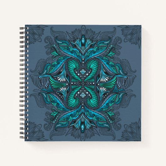 Mystic Peacock Feathers Notizbuch (Vorderseite)