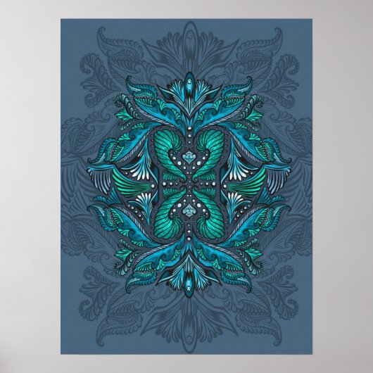 Mystic Peacock Feathers Poster (Vorne)