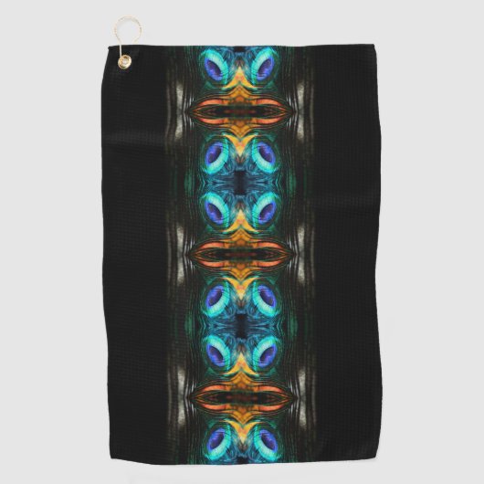Mystic Peacock Mirage Golfhandtuch (Vorderseite)