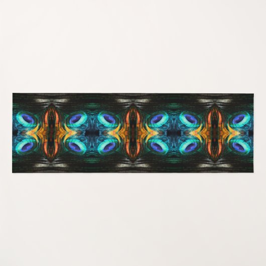 Mystic Peacock Mirage Yogamatte (Vorderseite (Horizontal))
