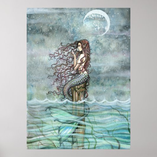 Mystic Pearl Mermaid Fantasy Art Poster Print (Vorne)