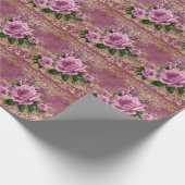 Mystic Pink Roses Wrapping Paper Geschenkpapier (Ecke)