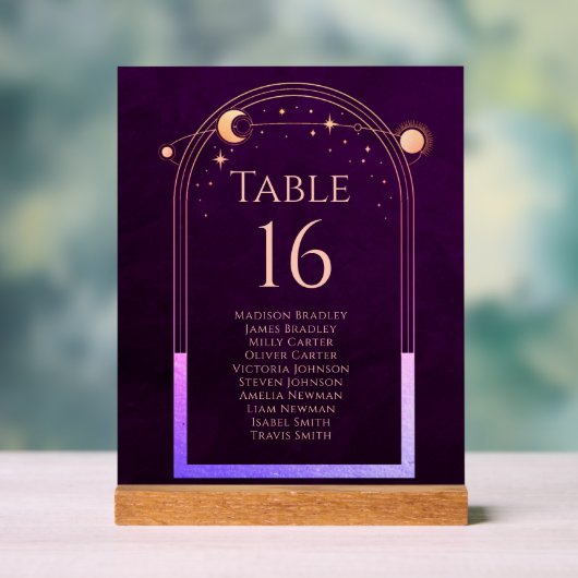 Mystic Rainbow Deep Plum Sun Moon Stars Space Acrylschild (Neutral)