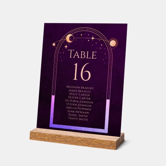 Mystic Rainbow Deep Plum Sun Moon Stars Space Acrylschild (Winkel)