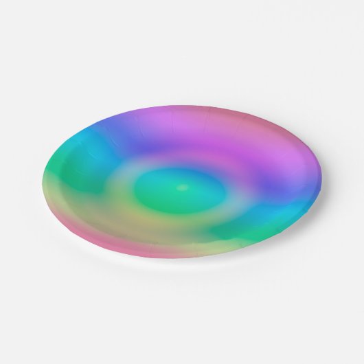 Mystic Rainbow Eye Ombre Pappteller (Schrägansicht)