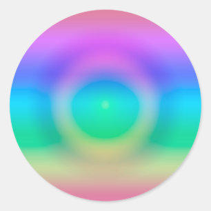 Mystic Rainbow Eye Ombre Runder Aufkleber