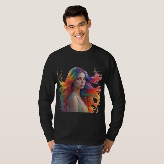 Mystic Rainbow Muse - Serene Fantasy T - Shirt (Vorne ganz)