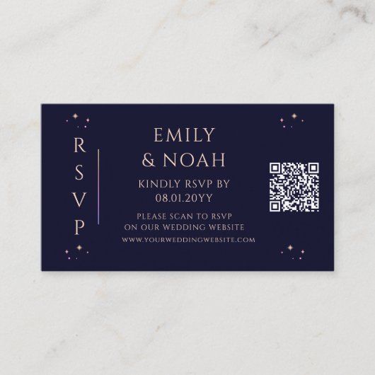 Mystic Rainbow Navy Blue Budget QR Code UAWG Begleitkarte (Vorderseite)