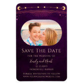 Mystic Rainbow Plum Sun Moon Star Save the Date Magnet (Vertikal)