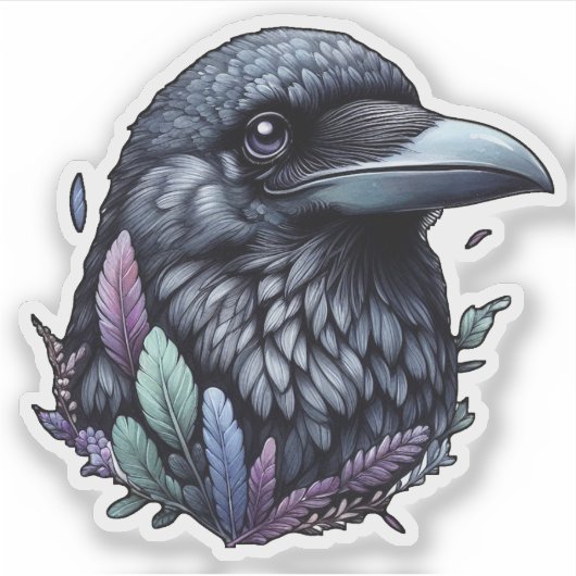 Mystic Raven Aufkleber (Vorderseite)