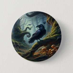 Mystic Raven Forest Hues Button