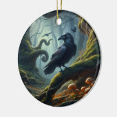 Mystic Raven Forest Hues Keramik Ornament (Links)