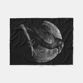 Mystic Raven Moon Dark Folklore Witchcraft Viking  Fleecedecke (Vorderseite (Horizontal))