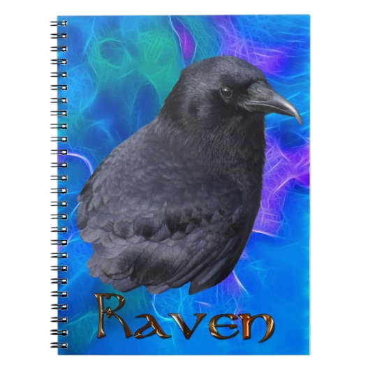 Mystic Raven Portrait Celtic Pagan Art Notebook Notizblock (Vorderseite)