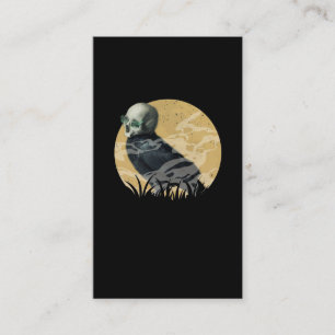 Mystic Raven Skull Crow Moon Gothic Bird Visitenkarte