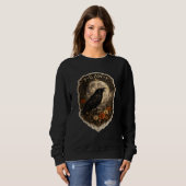 Mystic Raven Under Moon Dark Celestial Aesthetic Sweatshirt (Vorne ganz)