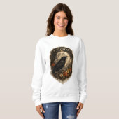 Mystic Raven Under Moon Dark Celestial Aesthetic Sweatshirt (Vorne ganz)