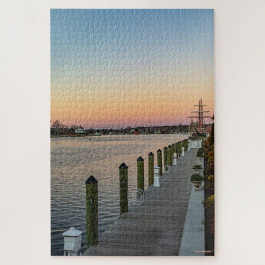Mystic River, Connecticut bei Sunset Puzzle (Vertikal)