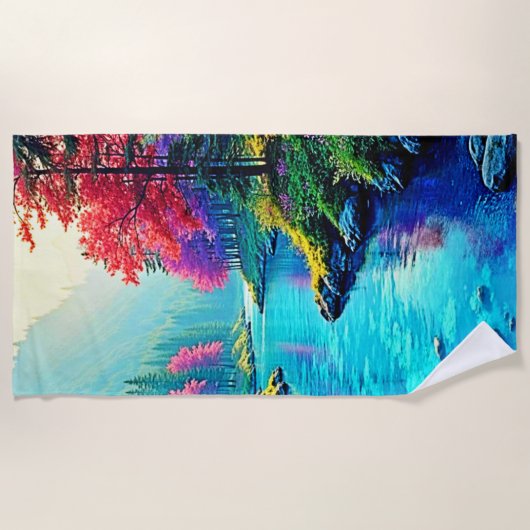 Mystic River Dreamy Forest Path Design Strandtuch (Vorderseite)