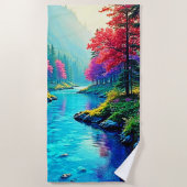 Mystic River Dreamy Forest Path Design Strandtuch (Vorderseite)