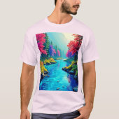 Mystic River Dreamy Forest Path Design T-Shirt (Vorderseite)