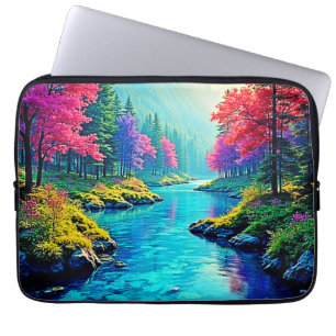 Mystic-River-Träumereien-Waldpfad-Design Laptopschutzhülle