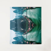 Mystic River Valley - Karst Mountain Serenity Wandteppich (Vorderseite)