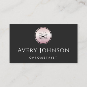 Mystic Rose Gold Eye Logo Optometrisch Chic Vision Visitenkarte