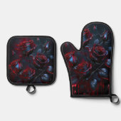 Mystic Rose Oven Mitt & Pot Holder Ofenhandschuh & Topflappen-Set (Vorderseite)