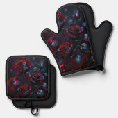 Mystic Rose Oven Mitt & Pot Holder Ofenhandschuh & Topflappen-Set (Vorderseite/Rückseite)