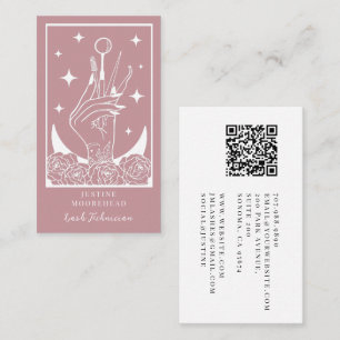 Mystic Rose Tarot Wimpern-Künstlerin Visitenkarte
