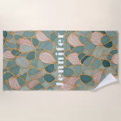 Mystic Scales: Pastel Fantasy Strandtuch (Vorderseite)