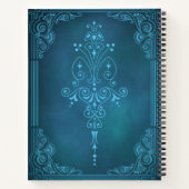 Mystic Scrollwork - Blue Fantasy Grimoire Cover Notizblock (Rückseite)