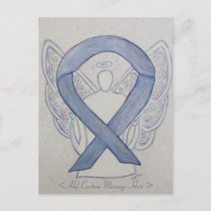 Mystic Silver Awareness Ribbon Angel Postcard Postkarte