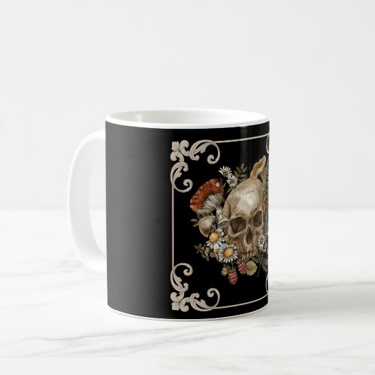Mystic Skull Vintag Black Kaffeetasse (Vorderseite Links)