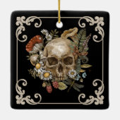 Mystic Skull Vintag Black Keramikornament (Rückseite)