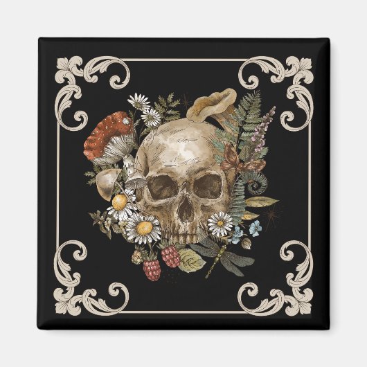 Mystic Skull Vintag Black Magnet (Vorne)